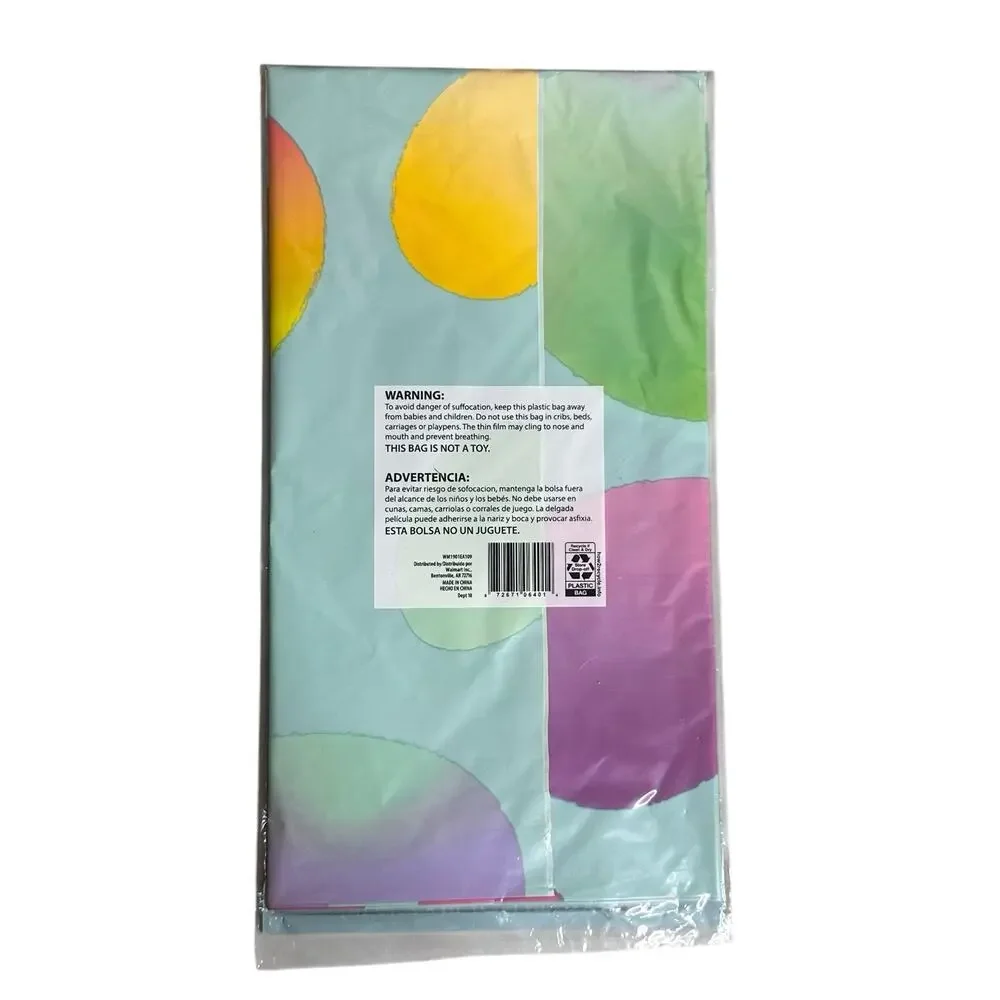 Way to celebrate Easter Plastic Table Cover 54” x 84” Rectangle Colored Eggs 2pk